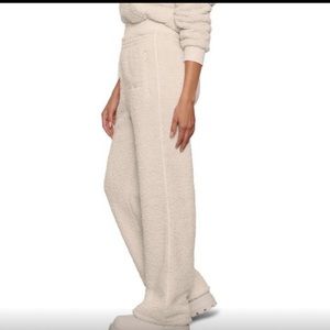 SKIMS Teddy Track Pants High Pile Fleece Bone